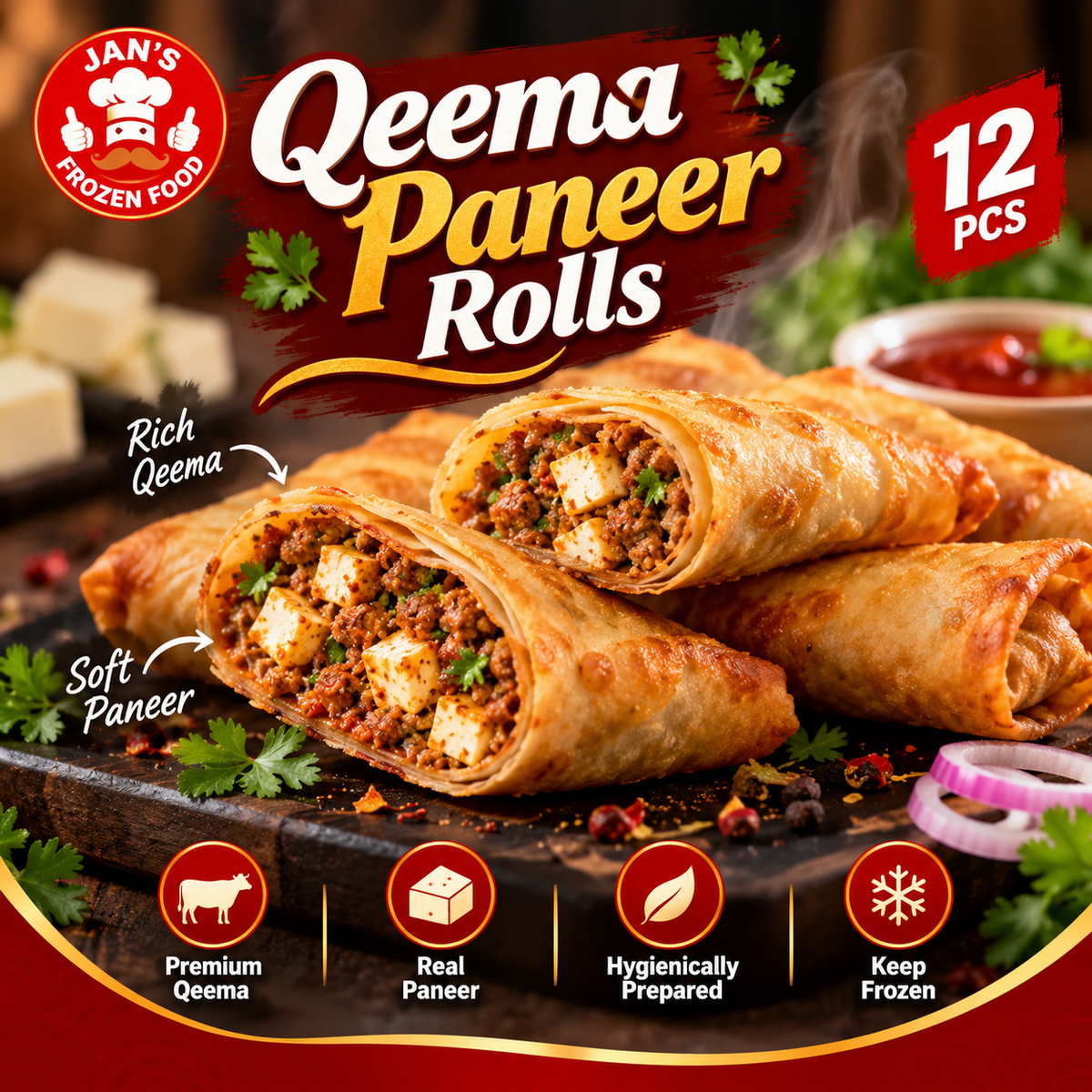 Qeema Paneer Rolls