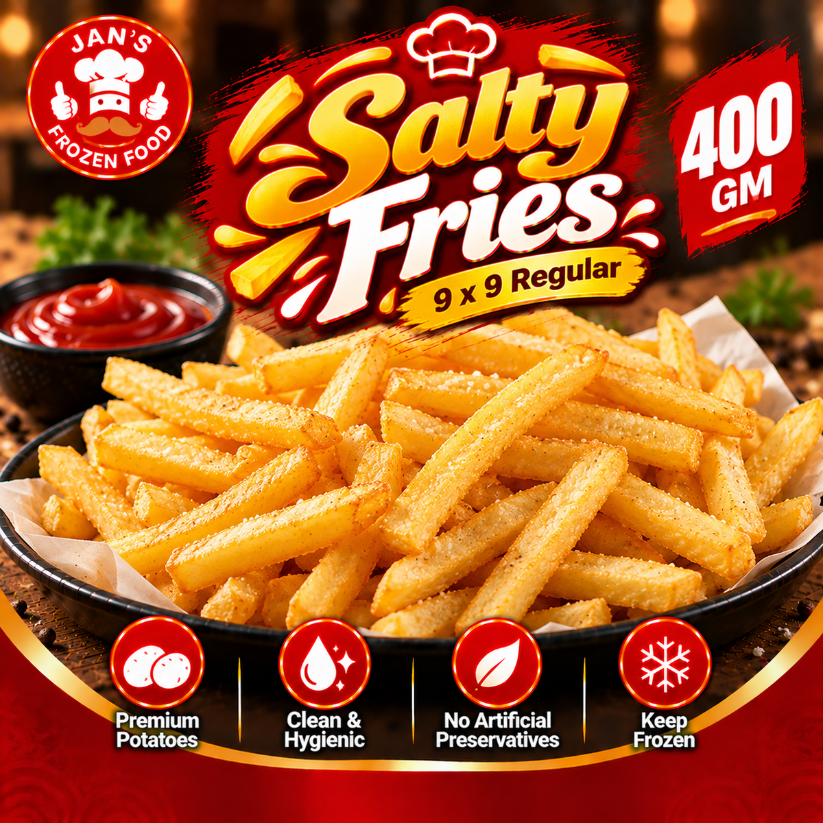 Salty Fries 9x9 Regular