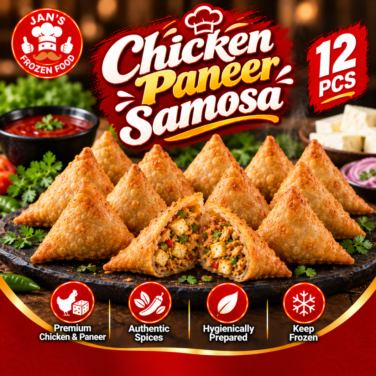 Chicken Paneer Samosa